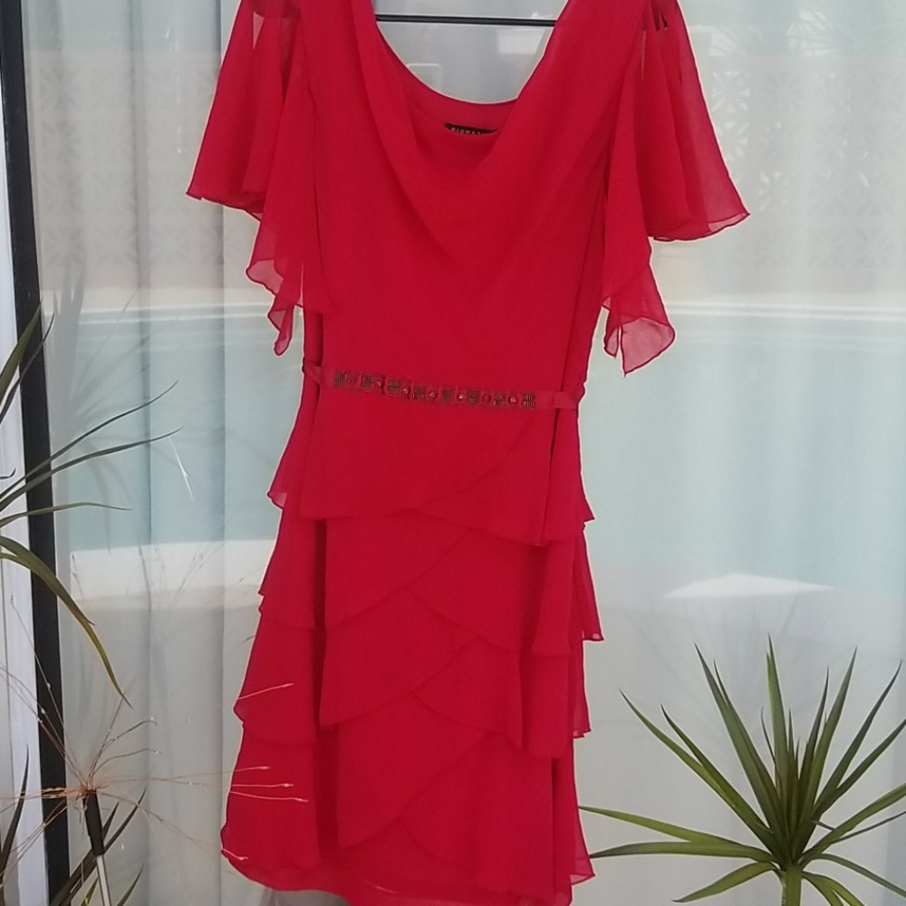 Red ruffle dress beautiful design
